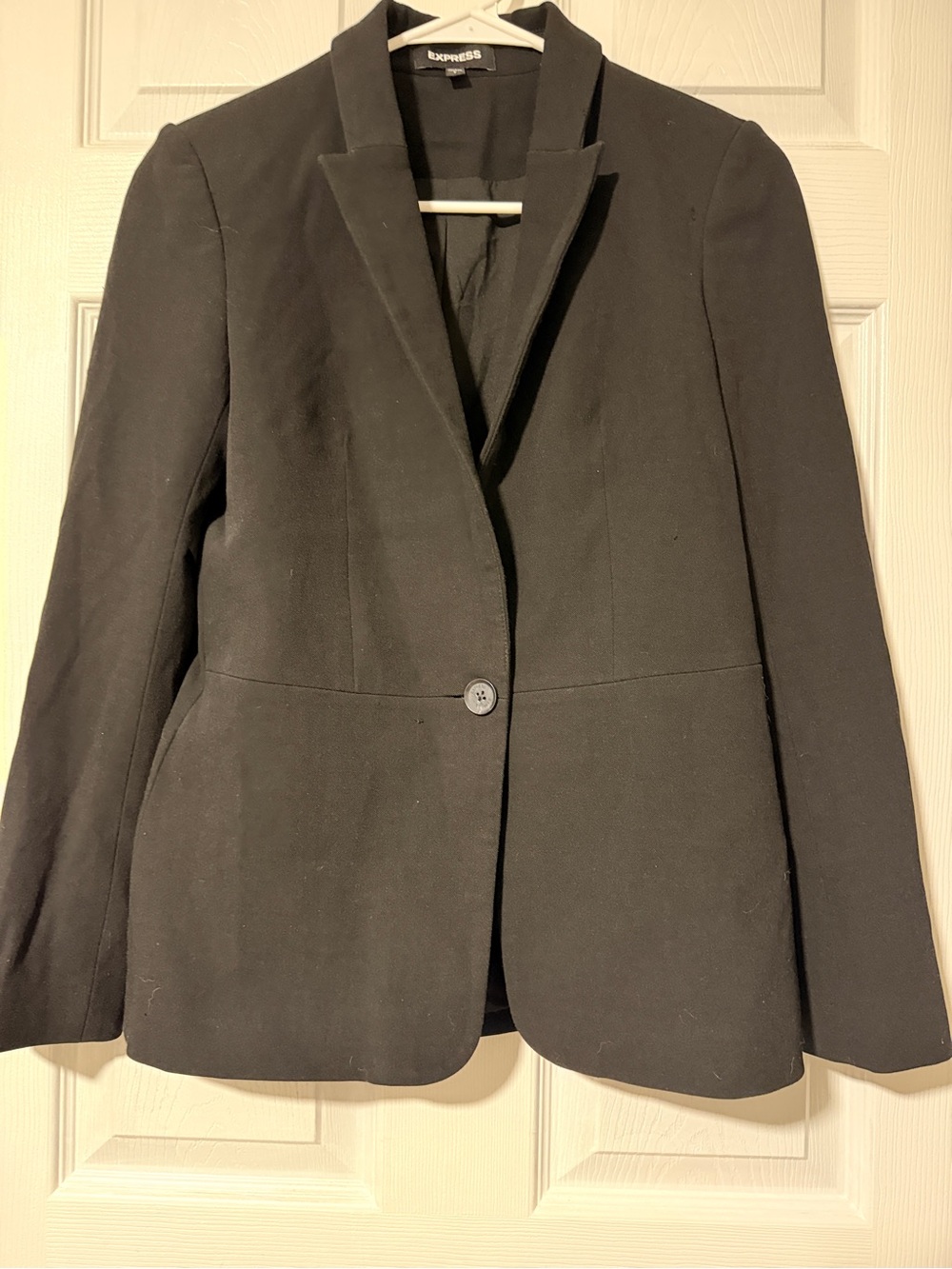Express Black Single-Button Tailored Blazer
